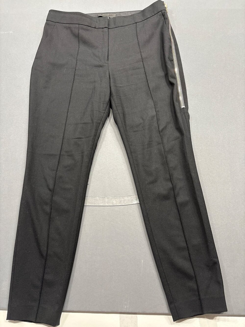 Alexander Wang Black Slim Trousers Size 10 Side Zip Detail